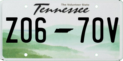 TN license plate Z0670V