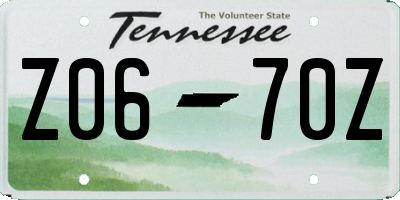 TN license plate Z0670Z
