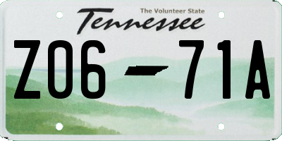 TN license plate Z0671A