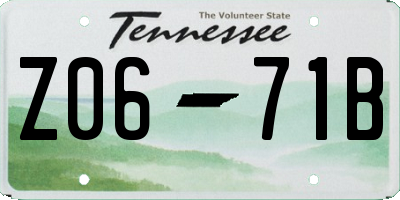 TN license plate Z0671B