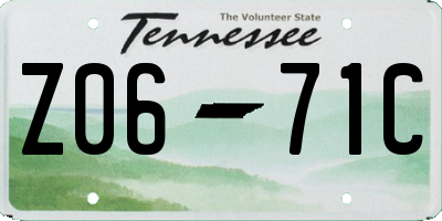 TN license plate Z0671C