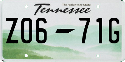 TN license plate Z0671G