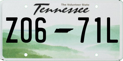 TN license plate Z0671L