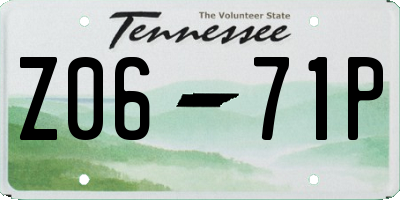 TN license plate Z0671P