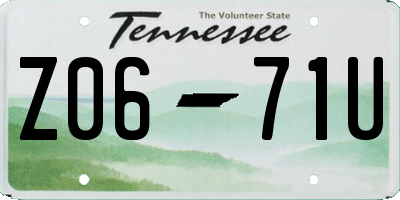 TN license plate Z0671U
