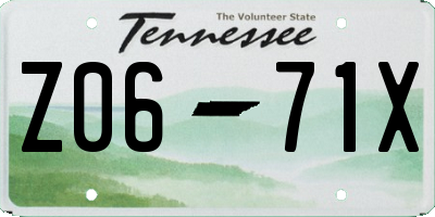 TN license plate Z0671X