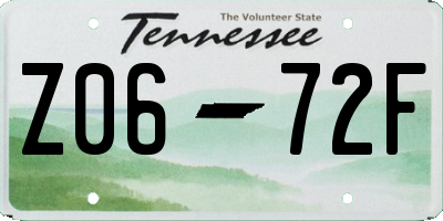 TN license plate Z0672F