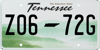 TN license plate Z0672G