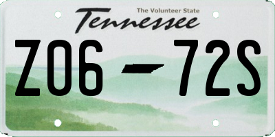 TN license plate Z0672S