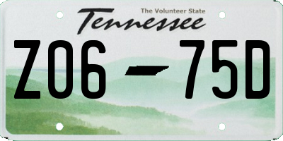 TN license plate Z0675D