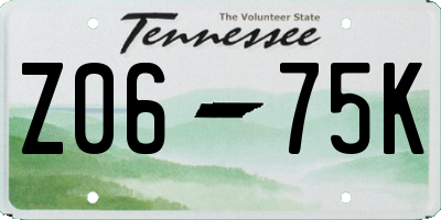 TN license plate Z0675K