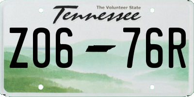TN license plate Z0676R