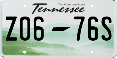 TN license plate Z0676S