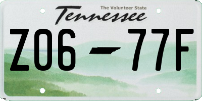 TN license plate Z0677F