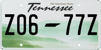 TN license plate Z0677Z
