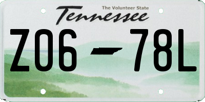 TN license plate Z0678L
