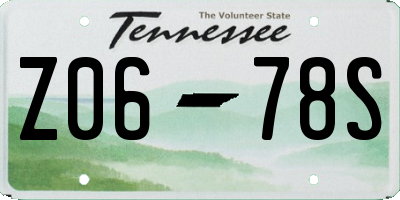 TN license plate Z0678S