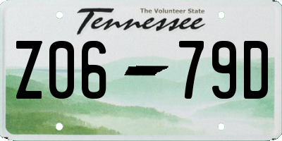 TN license plate Z0679D