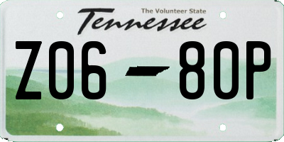 TN license plate Z0680P