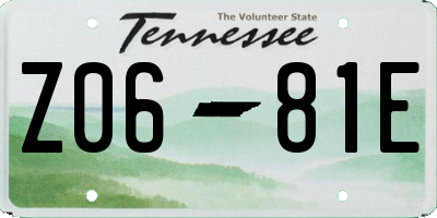 TN license plate Z0681E