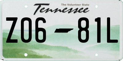 TN license plate Z0681L