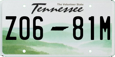 TN license plate Z0681M