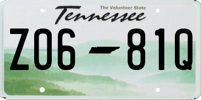 TN license plate Z0681Q