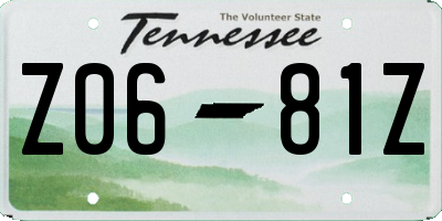 TN license plate Z0681Z