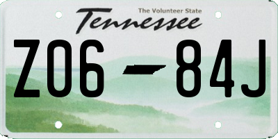 TN license plate Z0684J