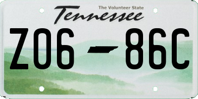 TN license plate Z0686C