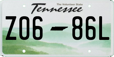 TN license plate Z0686L
