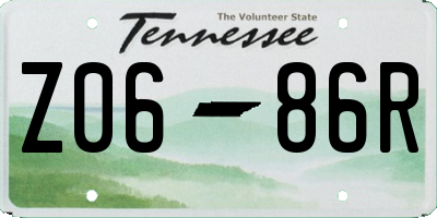 TN license plate Z0686R