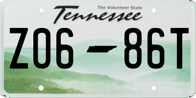 TN license plate Z0686T