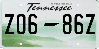TN license plate Z0686Z