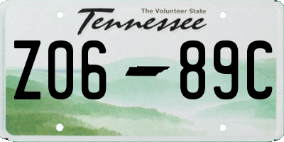 TN license plate Z0689C