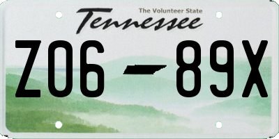 TN license plate Z0689X