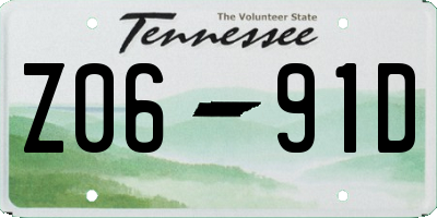 TN license plate Z0691D