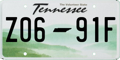 TN license plate Z0691F