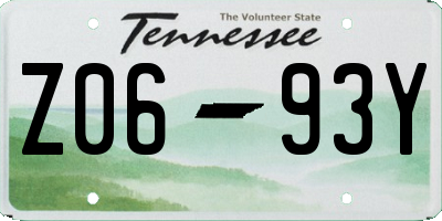 TN license plate Z0693Y
