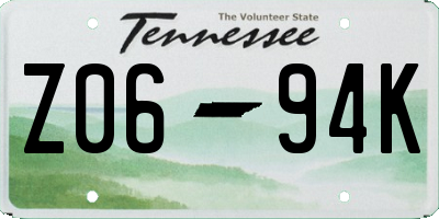 TN license plate Z0694K