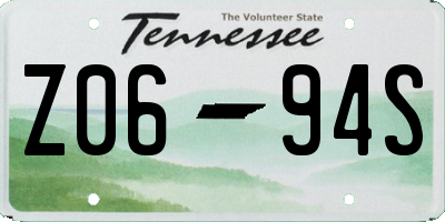 TN license plate Z0694S