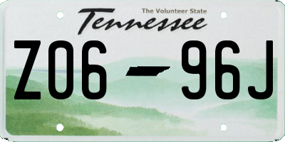 TN license plate Z0696J