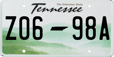 TN license plate Z0698A