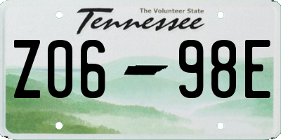 TN license plate Z0698E
