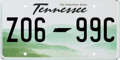 TN license plate Z0699C
