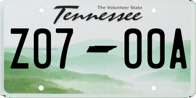 TN license plate Z0700A