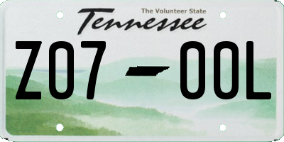 TN license plate Z0700L