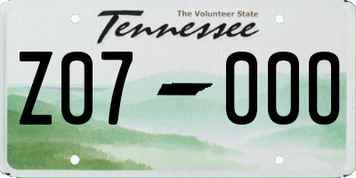 TN license plate Z0700O
