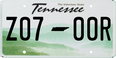 TN license plate Z0700R