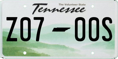 TN license plate Z0700S